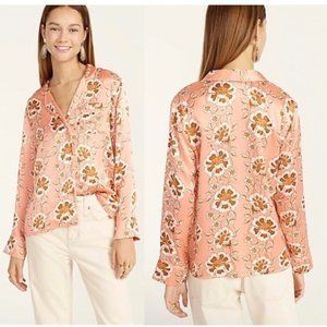 J. Crew Floral Pajama Top in Pink and Brown